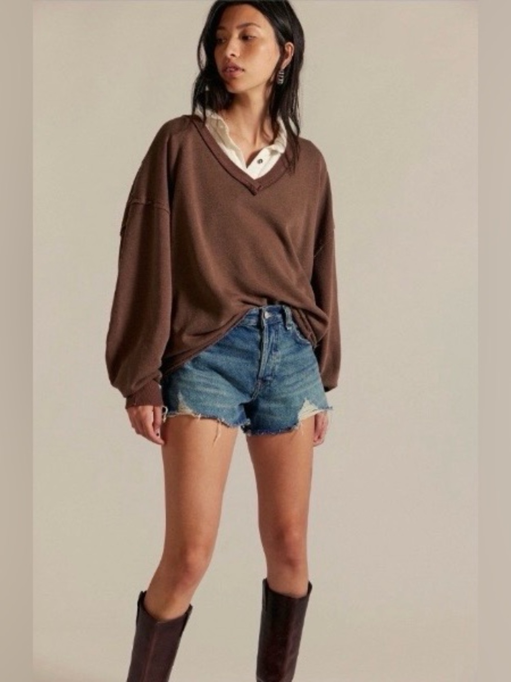 ▪️NWT Free People We The Free Venice V-Neck Sweatshirt